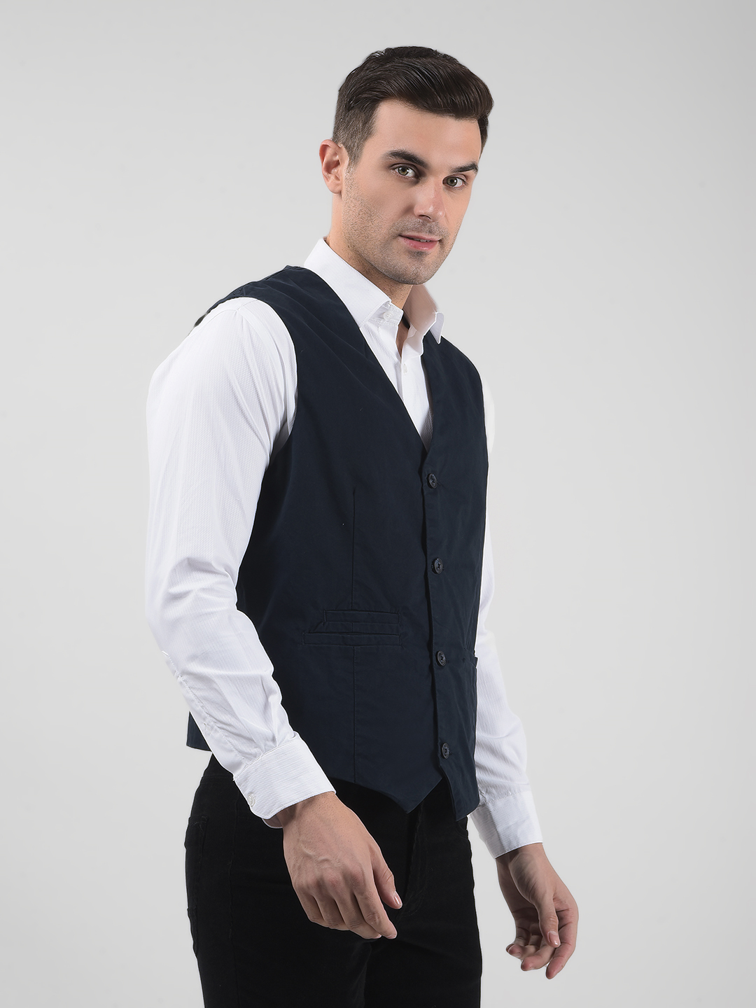 Numero Uno Men Solid Navy Waistcoat